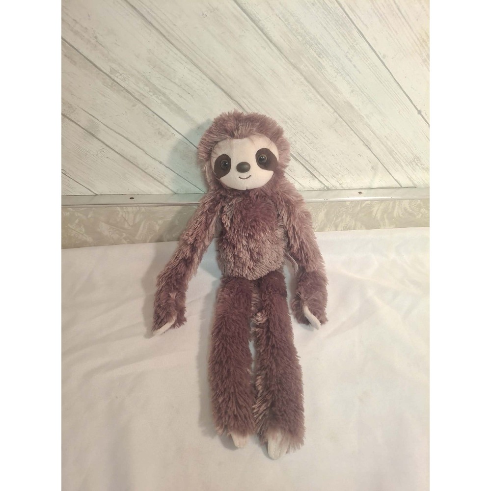 Sloth Plush Smiling Sloth With Long Arms Soft Grey Fur